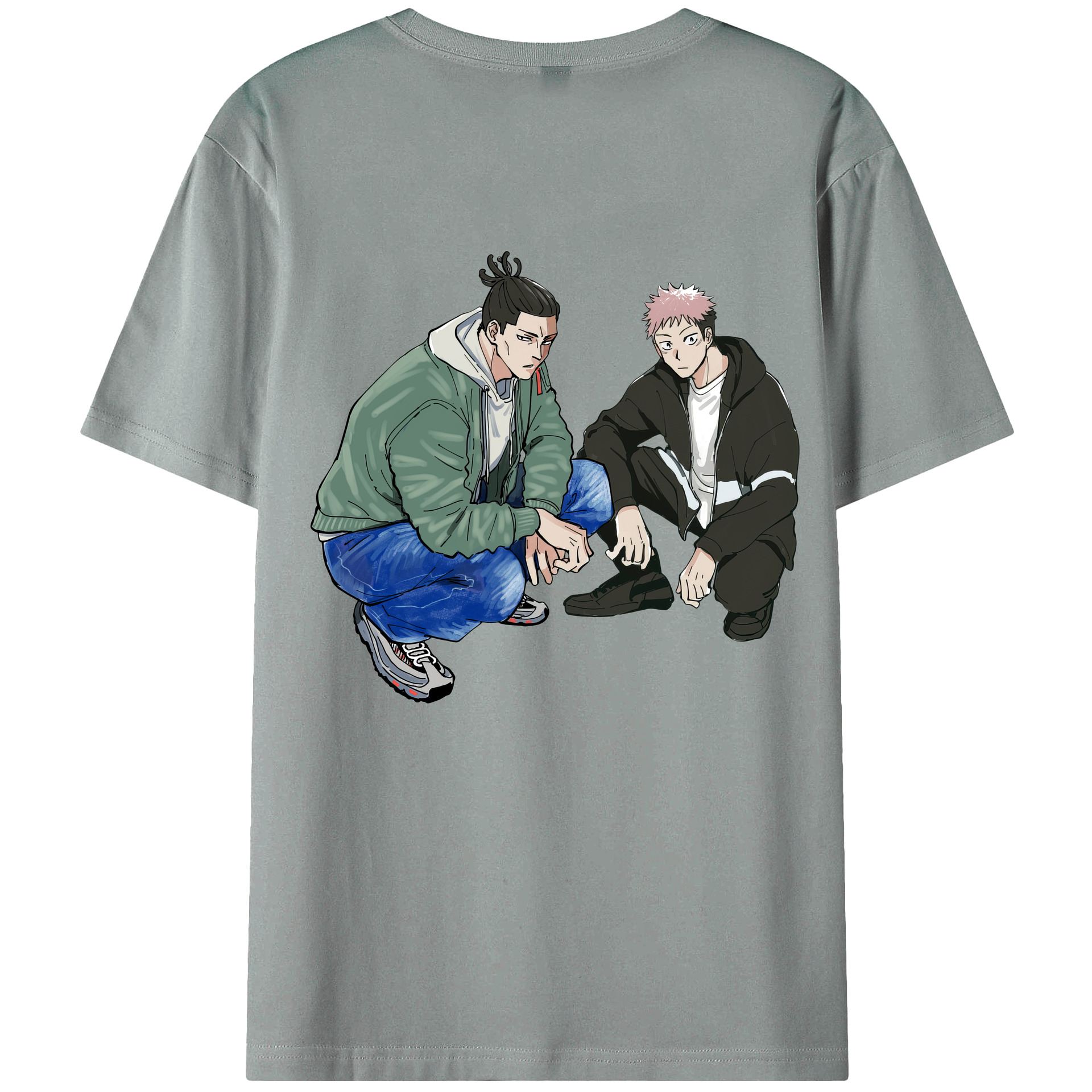 （画像用） 呪術廻戦 Jujutsu Kaisen 綿100％ メンズ半袖Tシャツ（バックプリント） 通気性